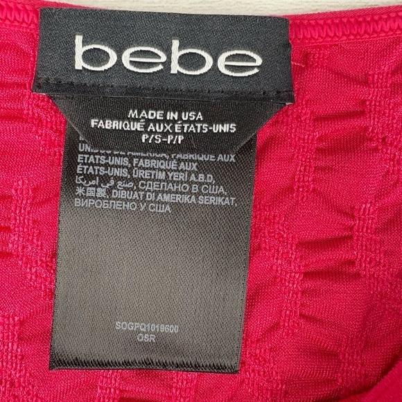 Bebe Pink Long Sleeve Mini Form Fitting Dress.  Size Small - Picture 3 of 10